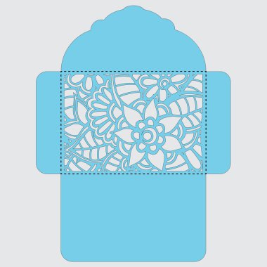 g davet şablonu. Davetiye Zarfı lazer kesme çiçeklerle düğün. Dantel kapı pas geçiyor. Vektör lazer kesim