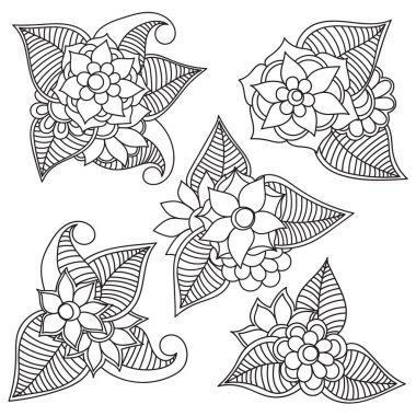 Zentangle abstract flowers. Doodle flower. Vector illustration clipart