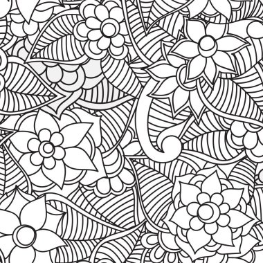 Zentangle soyut çiçek. Doodle çiçek. Vektör çizim