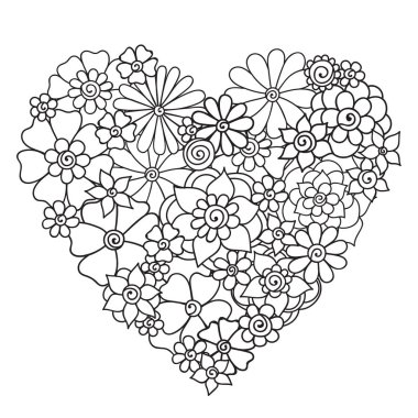 Zentangle soyut çiçek. Doodle çiçek. Vektör çizim