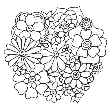 Zentangle soyut çiçek. Doodle çiçek. Vektör çizim
