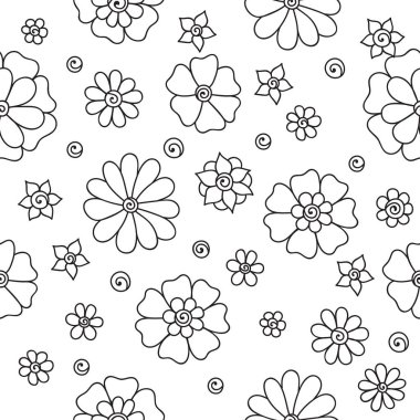 Zentangle soyut çiçek. Doodle çiçek. Vektör çizim