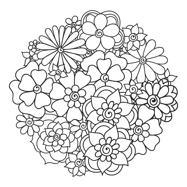 Запутанные цветы. Цветок каракулей. Векторная иллюстрация — стоковый вектор