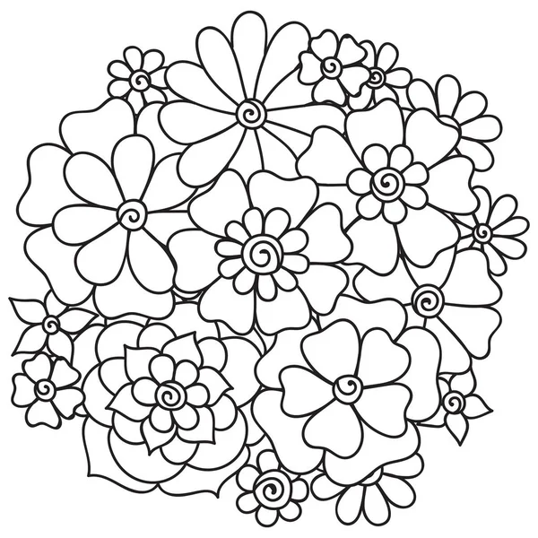 Flores abstractas de Zentangle. Flor de Doodle. Ilustración vectorial — Archivo Imágenes Vectoriales
