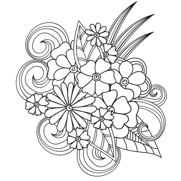 Zentangle 抽象的な花。落書きの花。ベクトル図 — ストックベクタ