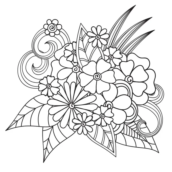 Zentangle soyut çiçek. Doodle çiçek. Vektör çizim — Stok Vektör