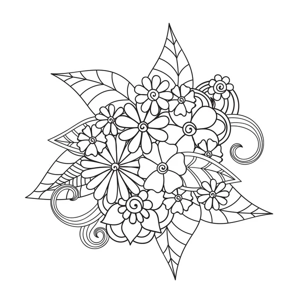 Zentangle abstract flowers. Doodle flower. Vector illustration — Stock Vector