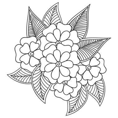 Zentangle soyut çiçek. Doodle çiçek. Vektör çizim
