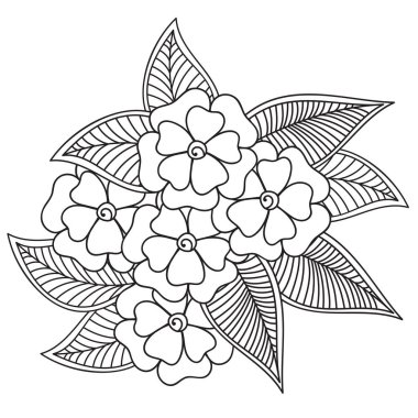 Zentangle soyut çiçek. Doodle çiçek. Vektör çizim