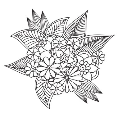 Zentangle soyut çiçek. Doodle çiçek. Vektör çizim