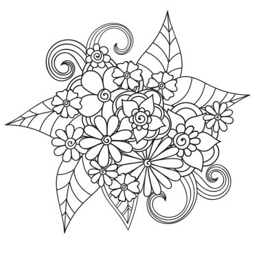 Zentangle soyut çiçek. Doodle çiçek. Vektör çizim