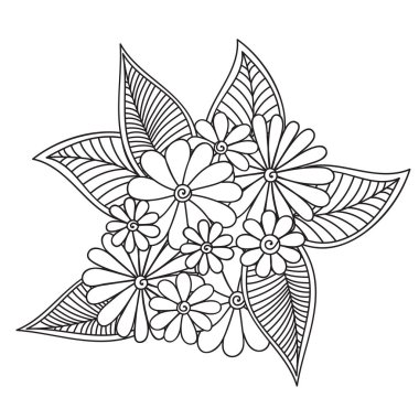 Zentangle soyut çiçek. Doodle çiçek. Vektör çizim