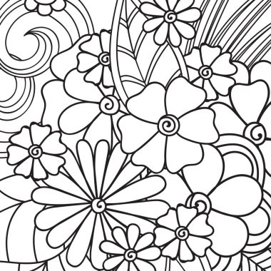 Zentangle soyut çiçek. Doodle çiçek. Vektör çizim