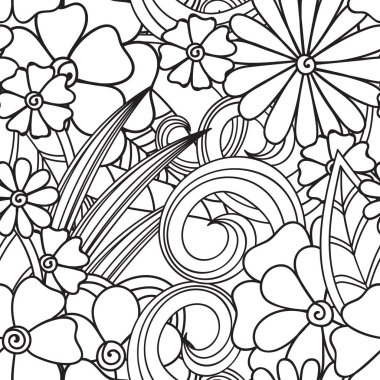 Zentangle soyut çiçek. Doodle çiçek. Vektör çizim