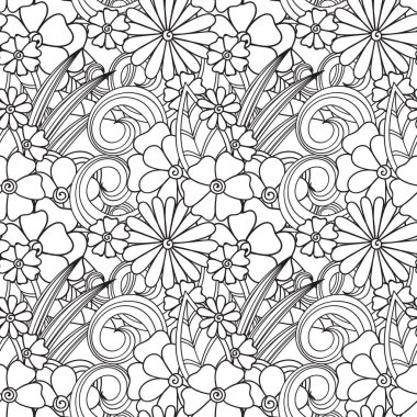 Zentangle soyut çiçek. Doodle çiçek. Vektör çizim