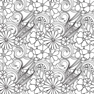 Zentangle soyut çiçek. Doodle çiçek. Vektör çizim