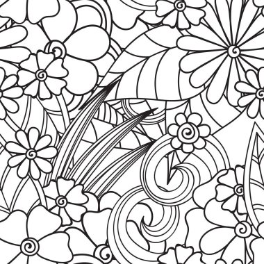 Zentangle soyut çiçek. Doodle çiçek. Vektör çizim