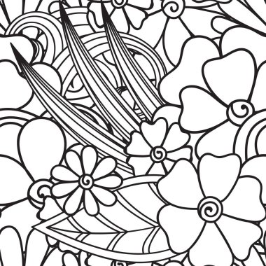 Zentangle soyut çiçek. Doodle çiçek. Vektör çizim