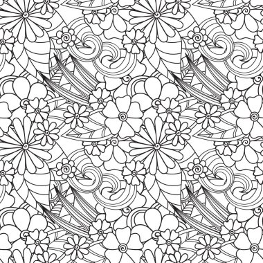 Zentangle soyut çiçek. Doodle çiçek. Vektör çizim