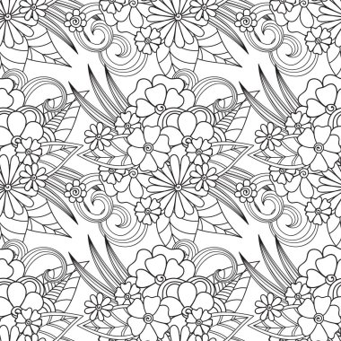 Zentangle soyut çiçek. Doodle çiçek. Vektör çizim