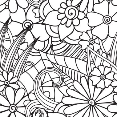 Zentangle soyut çiçek. Doodle çiçek. Vektör çizim