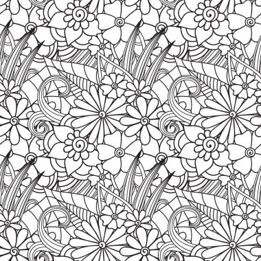 Zentangle soyut çiçek. Doodle çiçek. Vektör çizim