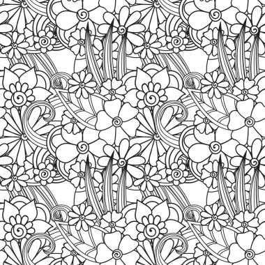 Zentangle soyut çiçek. Doodle çiçek. Vektör çizim