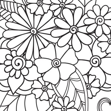 Zentangle soyut çiçek. Doodle çiçek. Vektör çizim