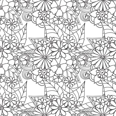 Zentangle soyut çiçek. Doodle çiçek. Vektör çizim