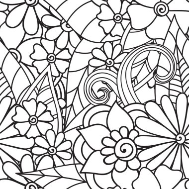 Zentangle soyut çiçek. Doodle çiçek. Vektör çizim