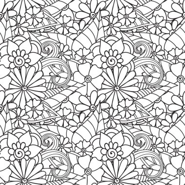 Zentangle soyut çiçek. Doodle çiçek. Vektör çizim