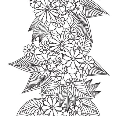 Zentangle soyut çiçek. Doodle çiçek. Vektör çizim