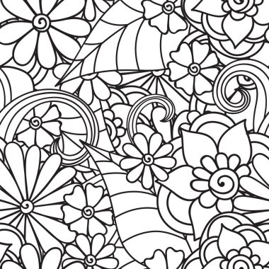 Zentangle soyut çiçek. Doodle çiçek. Vektör çizim