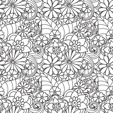 Zentangle soyut çiçek. Doodle çiçek. Vektör çizim