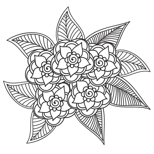 Zentangle abstrakte Blumen. Doodle Blume. Vektorillustration — Stockvektor