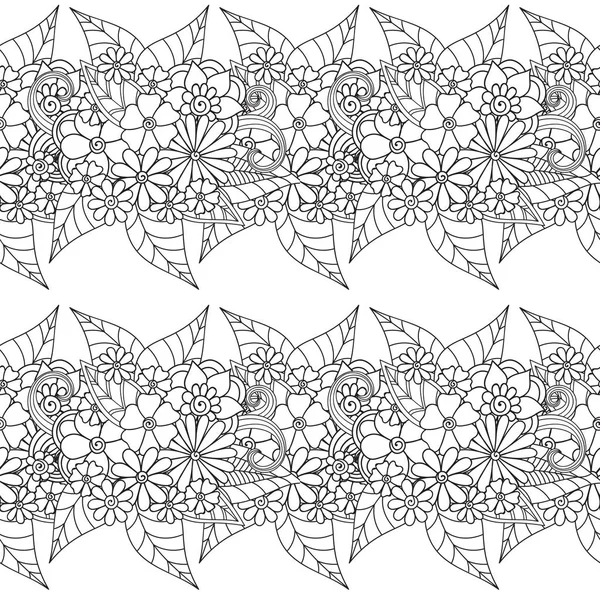 Flores abstractas de Zentangle. Flor de Doodle. Ilustración vectorial — Vector de stock
