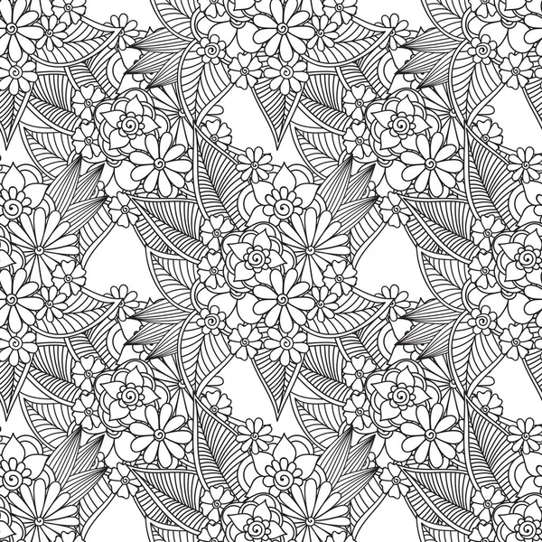 Flores abstractas de Zentangle. Flor de Doodle. Ilustración vectorial — Vector de stock