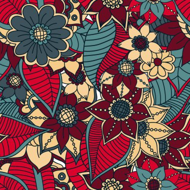 Zentangle soyut çiçek. Doodle çiçek. Vektör çizim