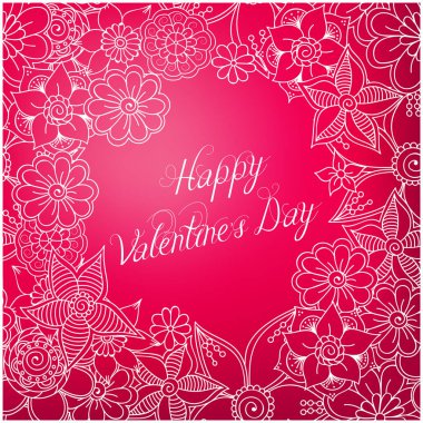 Mutlu Sevgililer günü ve ayıklayacaktır tasarım öğeleri. Vektör çizim. Kalpler. Karalamalar ve bukleler.