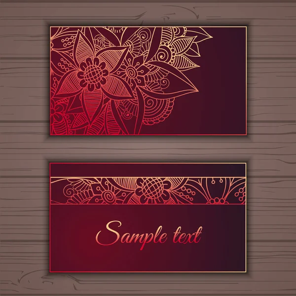 Elemento de cartão de visita ornamental floral colorido — Vetor de Stock