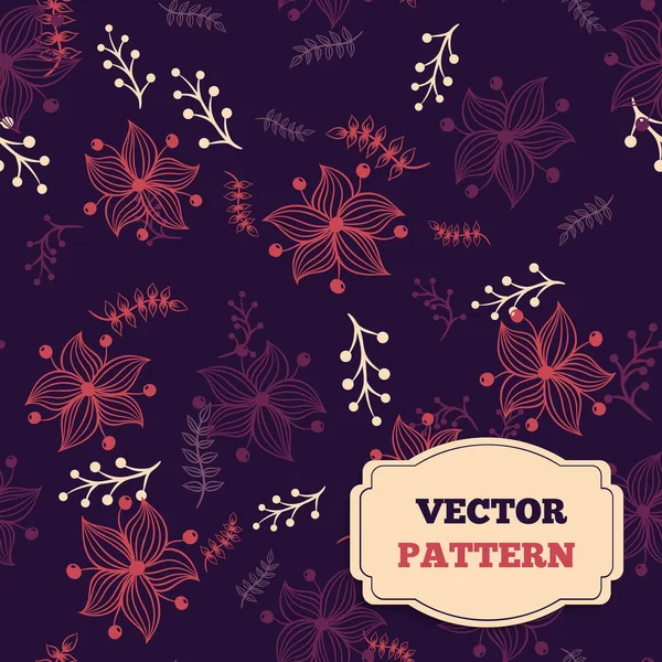 Абстрактный рисунок с листьями и цветами — стоковый вектор