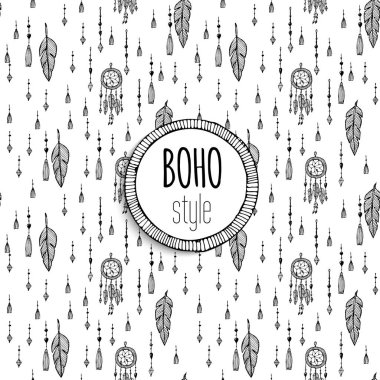 Eşarplı Boho seamless modeli