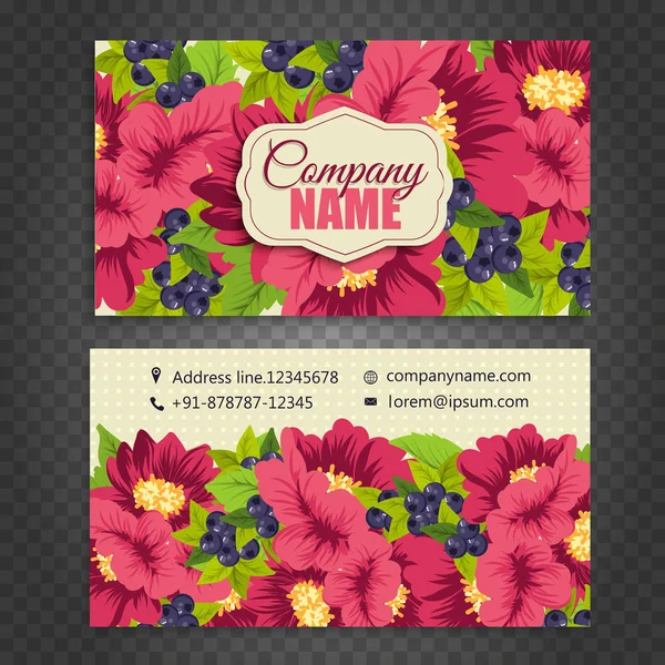 Floral style business card template — Stock Vector