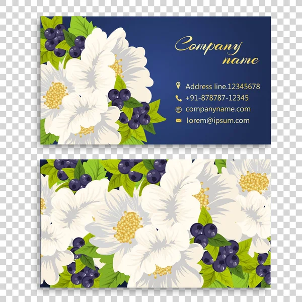 Modelo de cartão de visita estilo floral — Vetor de Stock