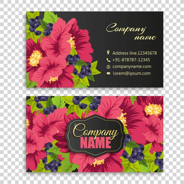 Modelo de cartão de visita estilo floral —  Vetores de Stock
