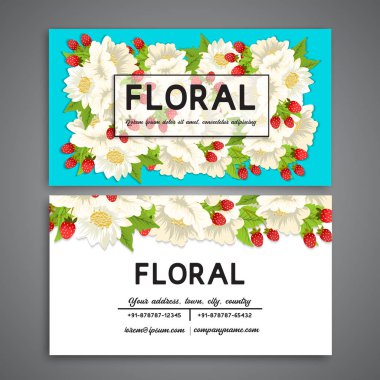 Çiçek stil kartvizit şablonu çilek ile