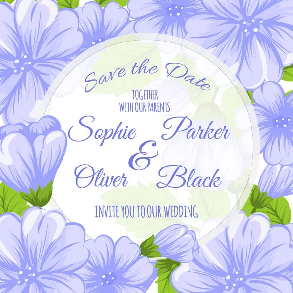 Düğün davetiye kartı suite çiçek ve meyveleri ile. Templates.Vector illüstrasyon