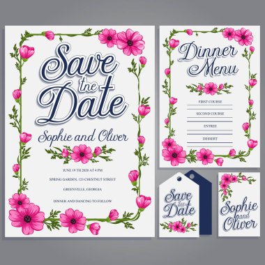 düğün davetiyesi. 