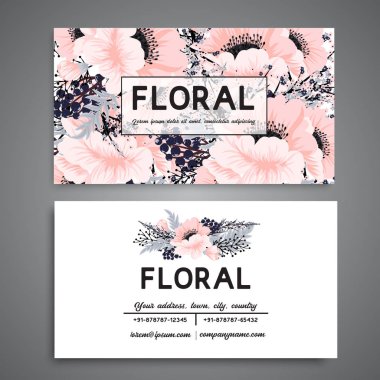 Çiçek kartvizit şablonu vektör