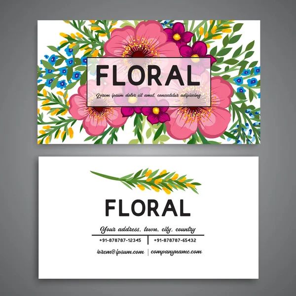 Çiçek kartvizit şablonu vektör